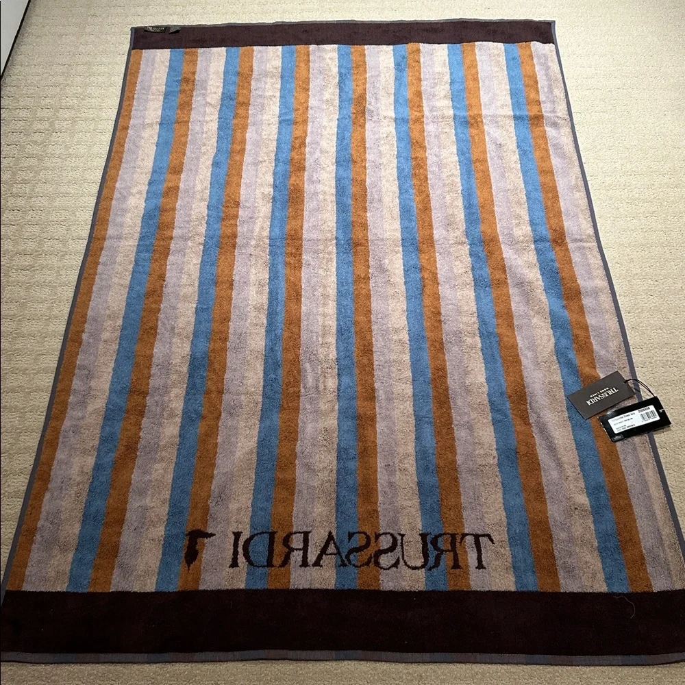 Trussardi Home Bath Sheet / Beach Towel Turquoise Coastal NWT HUGE! Cotton #2